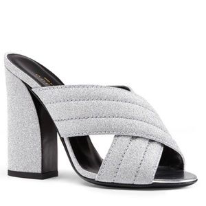 Gucci Webby Sandals pumps Silver Glitter